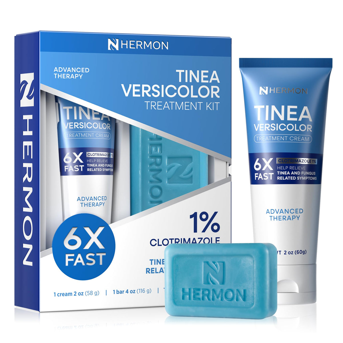 Hermon Tinea Cream 2oz application demonstrates soothing relief for irritated skin.