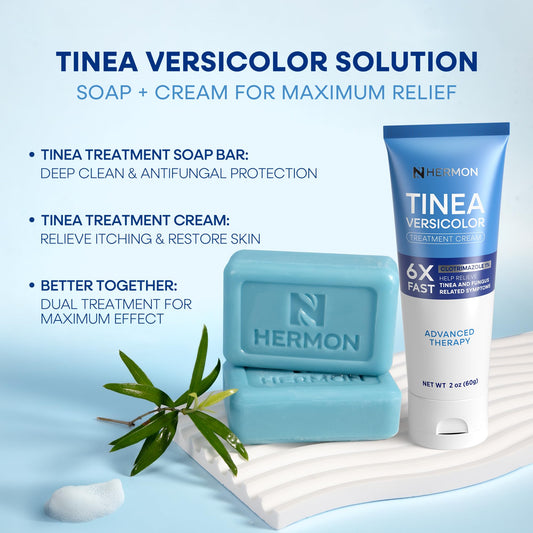 Hermon Tinea Soap 4oz Bar cleanses and supports skin health during routine care.