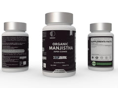 Heroot Manjistha Root 400mg bottle in daily-use setting