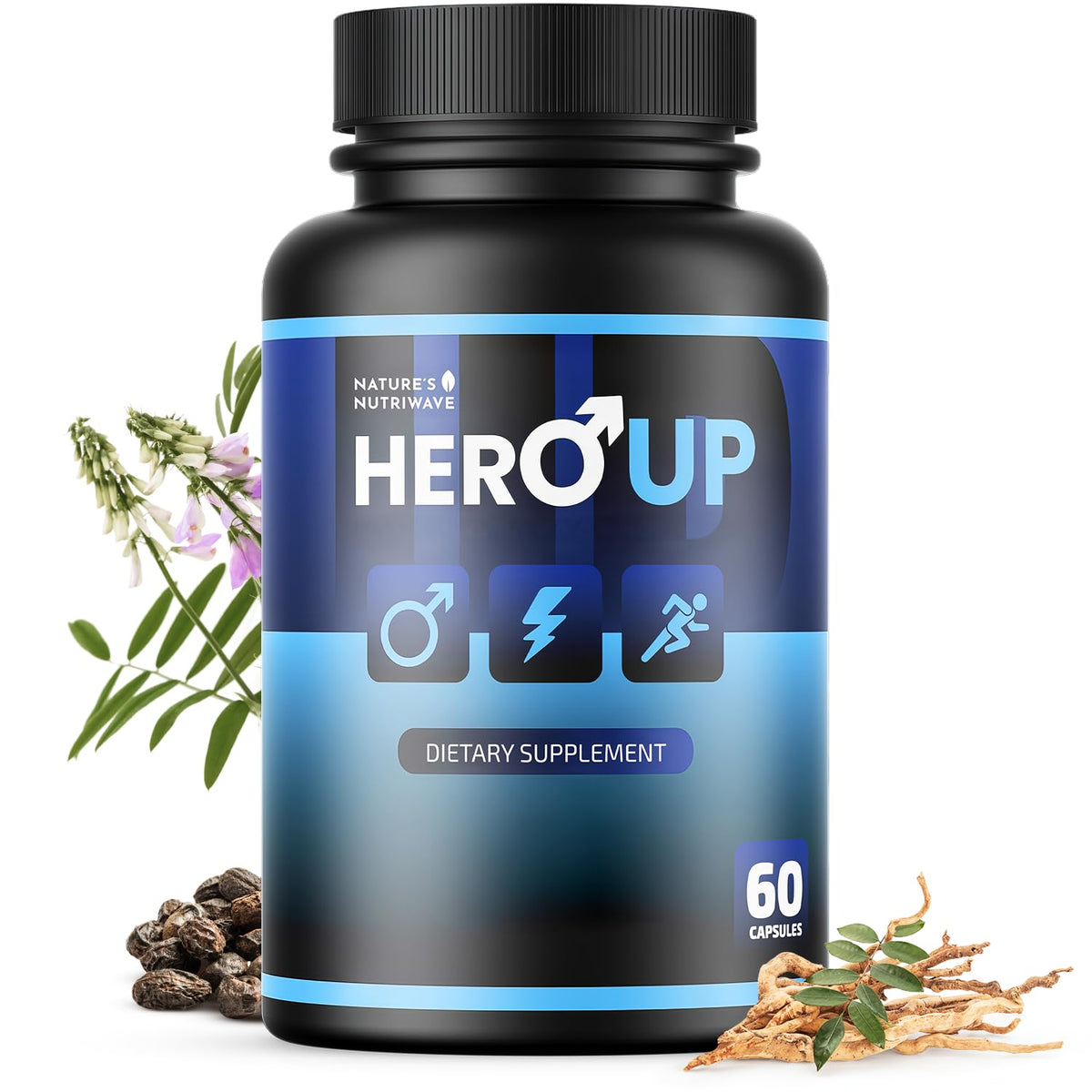 HeroUP bottle and front packaging