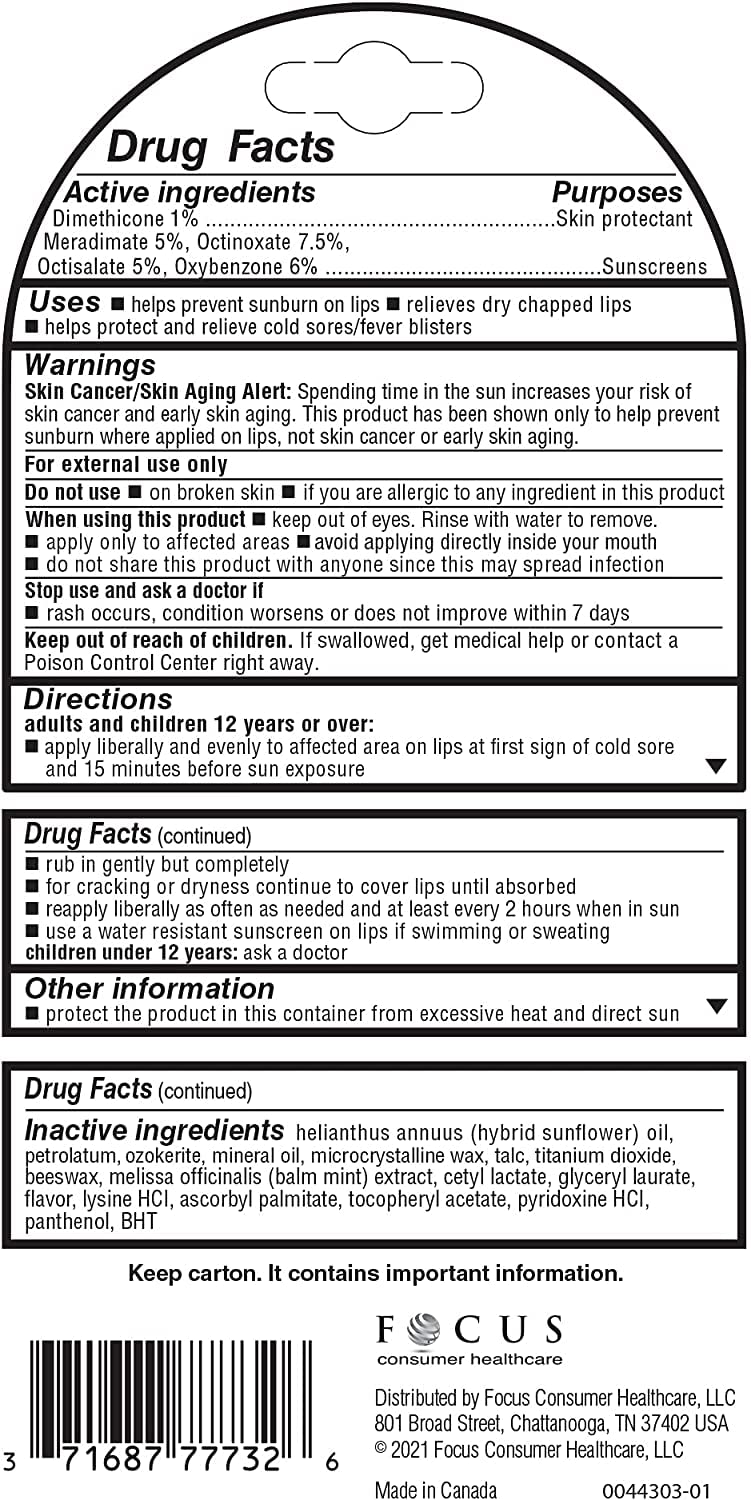 Herpecin L lemon balm-infused formula protects against dryness and sun exposure.