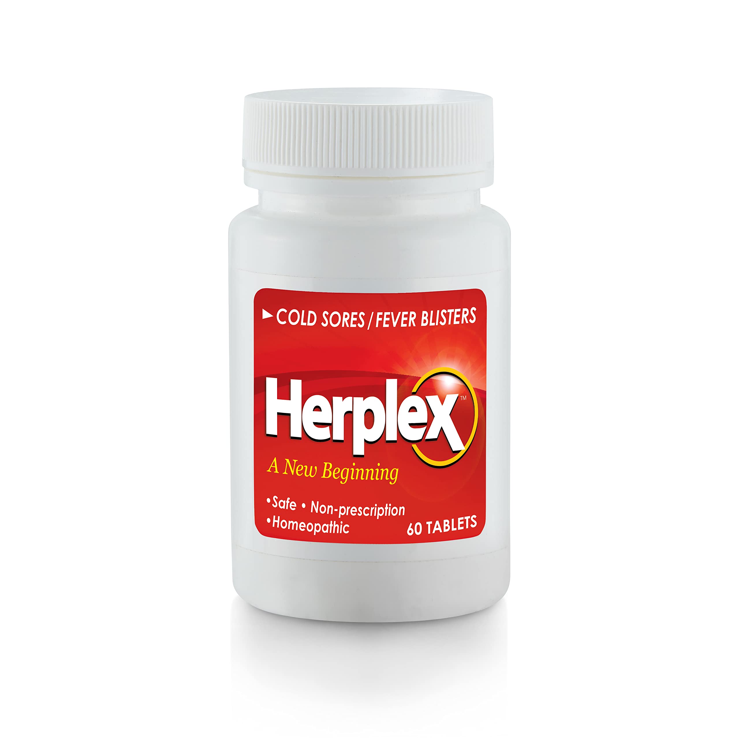 Herplex Premium Tablets bottle front for convenient cold sore relief