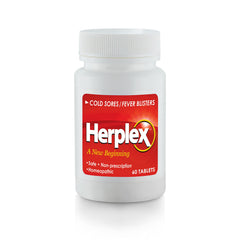 Herplex Premium Tablets bottle front for convenient cold sore relief