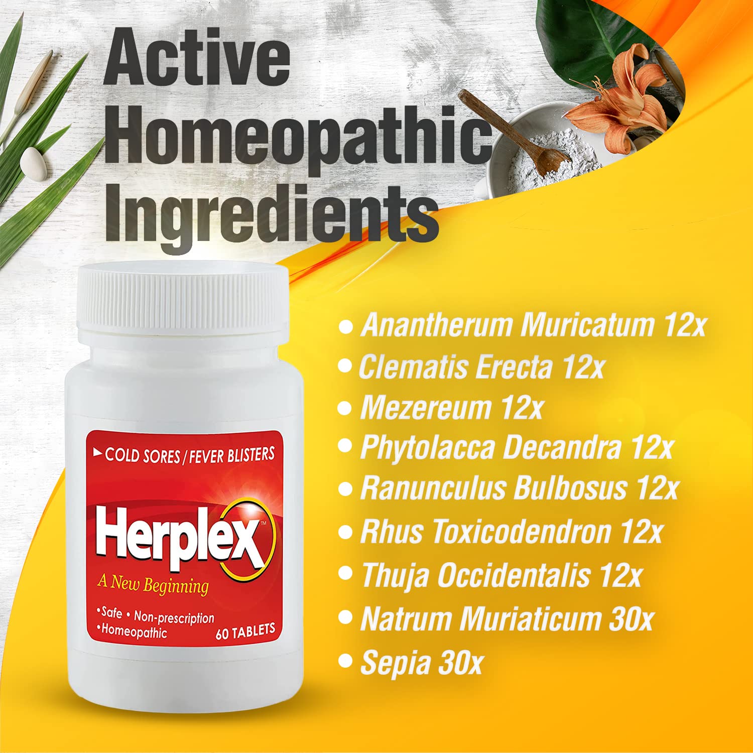 Herplex Premium Tablets pill close-up emphasizing small dose form