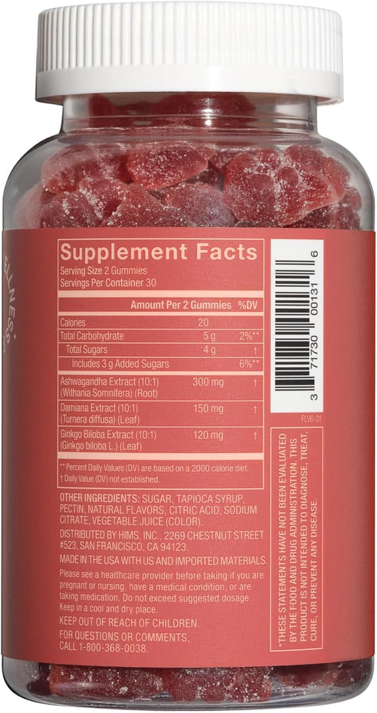 Close-up of strawberry-flavored Hers Desire Libido Gummies