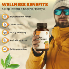 Two-month supply of HERVIVA turmeric curcumin capsules