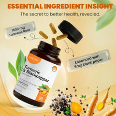 Non-GMO and gluten-free turmeric capsules