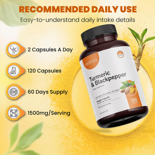 HERVIVA turmeric curcumin veggie capsules close-up
