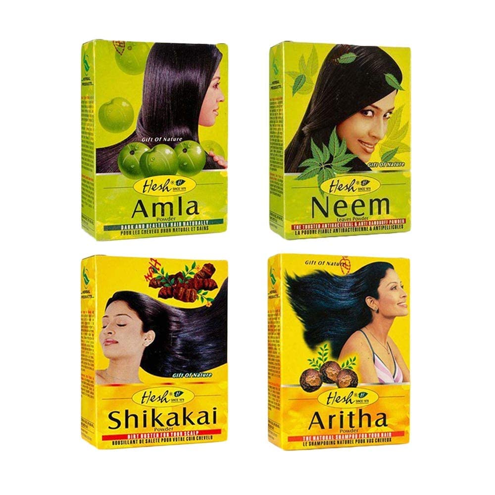 Hesh Hair Combo Pack - All 4 in 1 (Amla, Brahmi, Shikakai, Aritha) 100g each
