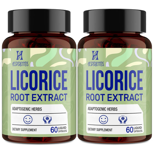 Front view of Hesperilyntis Licorice Root Liquid Capsules bottle