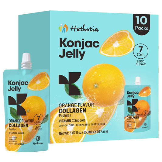 Hethstia orange konjac jelly packaging with 10 pouches