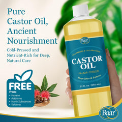 Hexane-free, cold-processed castor oil bottle