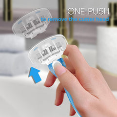 Flexible HEYAXA blades contour to skin for a close result.
