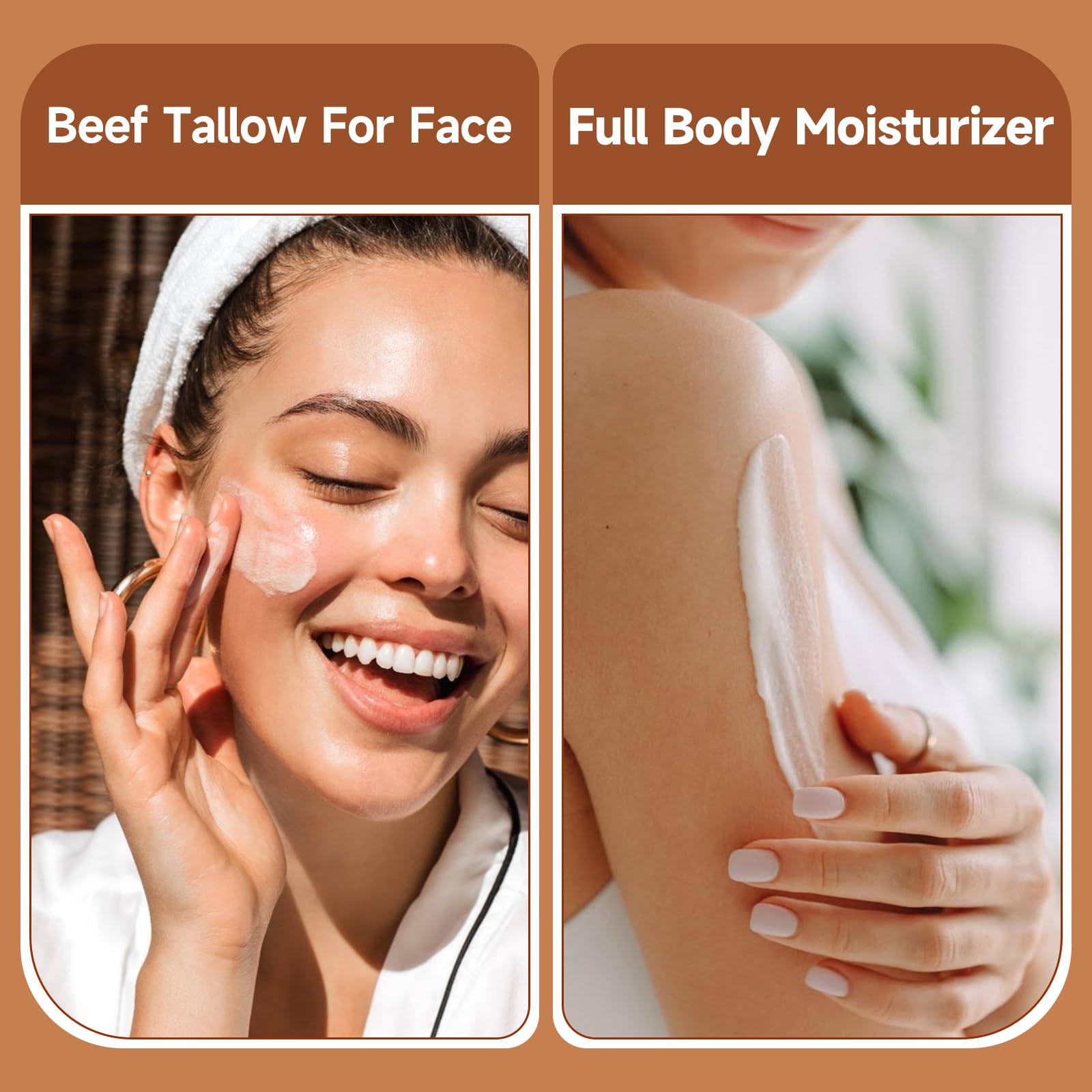 Heylaca tallow with beeswax ingredient highlight clean skin feel.