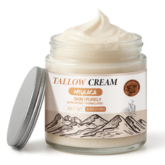 Heylaca beef tallow face application swatch for deep hydration.