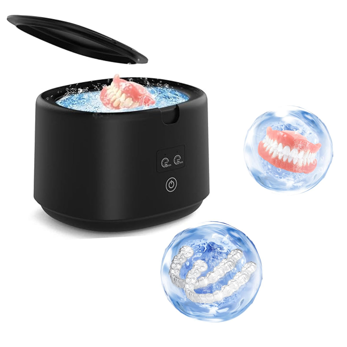 Portable high-frequency vibration cleaner device with 230ml cleaning chamber