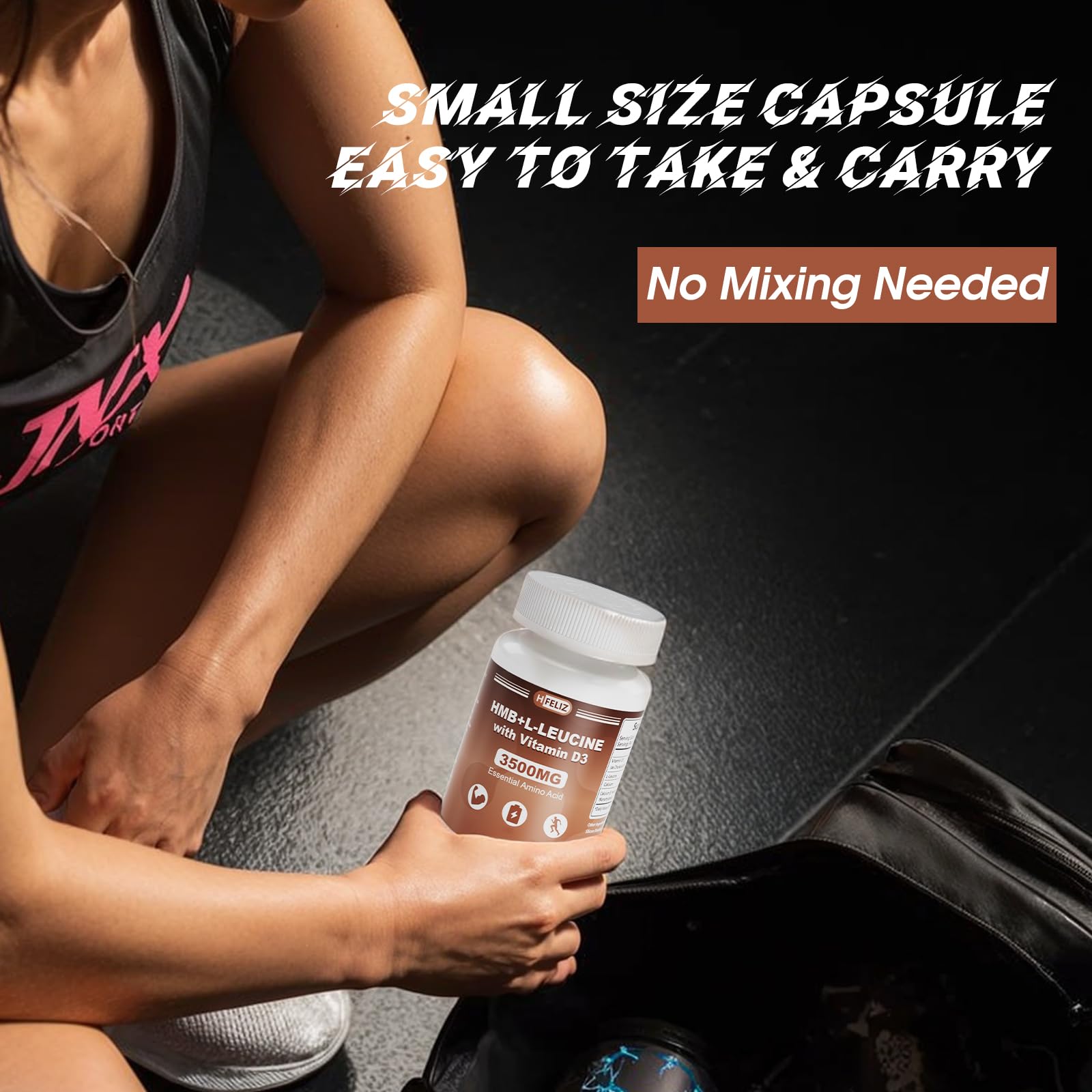 Vegan and gluten-free label on HFELIZ supplement