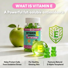 Label close-up highlighting Vitamin E, C, and A ingredients