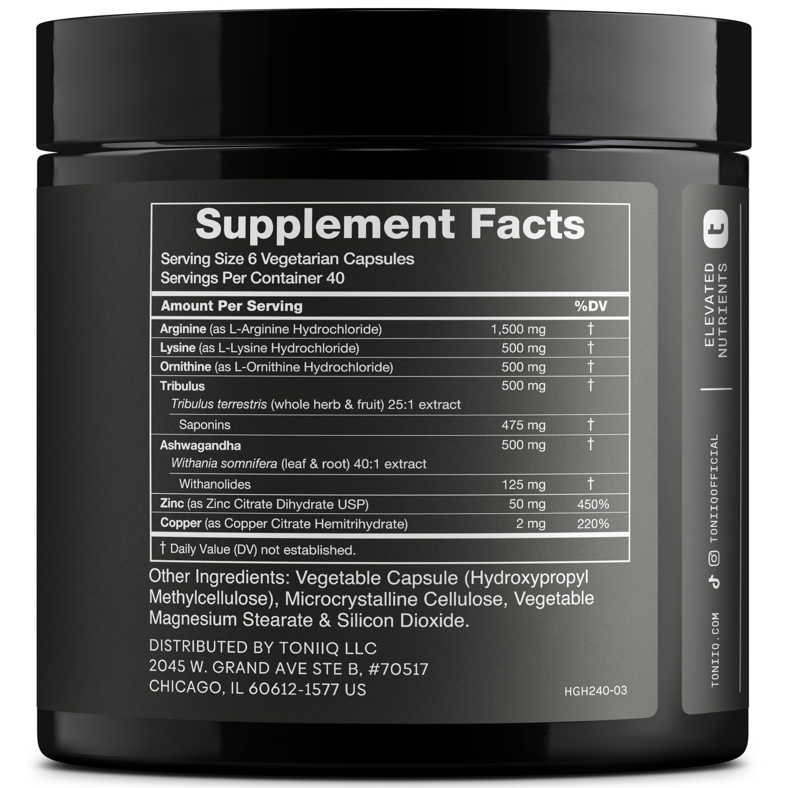 Product label highlighting 3552mg+ HGH support formula
