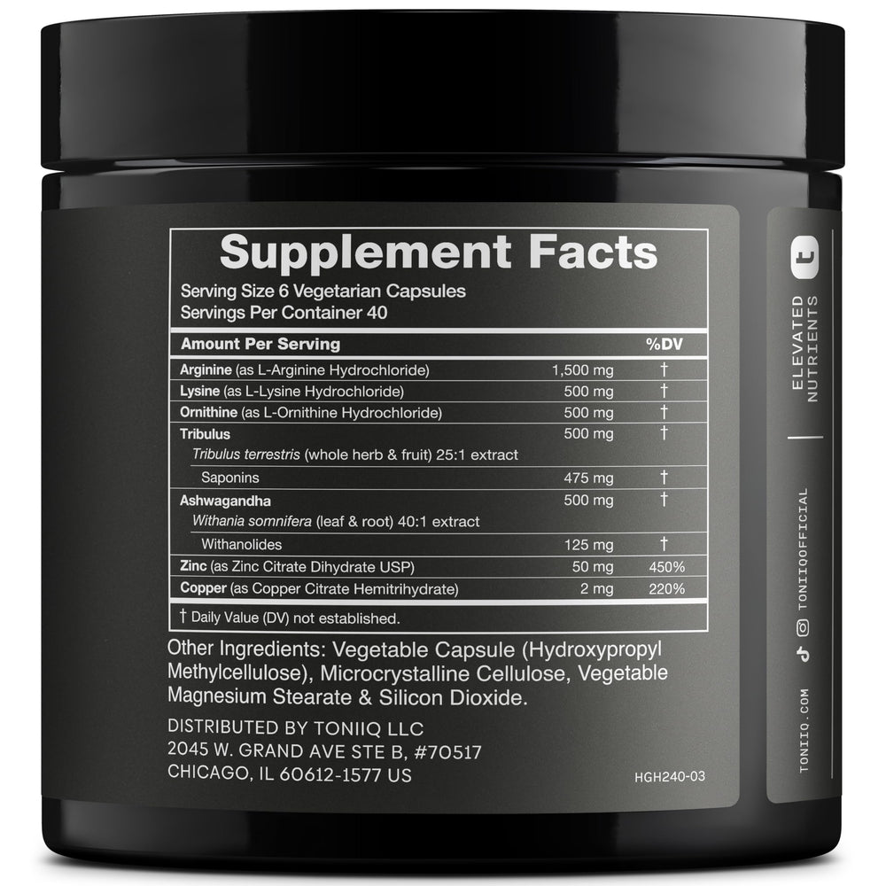 Product label highlighting 3552mg+ HGH support formula