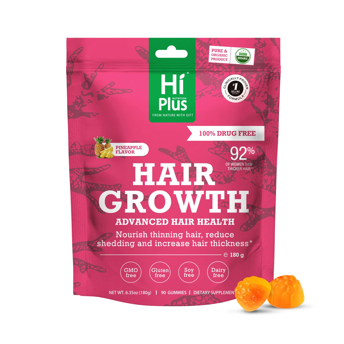 HiPlus Women's Hair Growth Gummies hero image