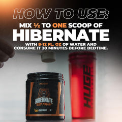 Relaxed nighttime lifestyle scene featuring Hibernate Sleep Supplement