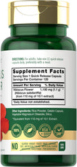 Hibiscus Flower Extract 1100 mg capsules Carlyle label