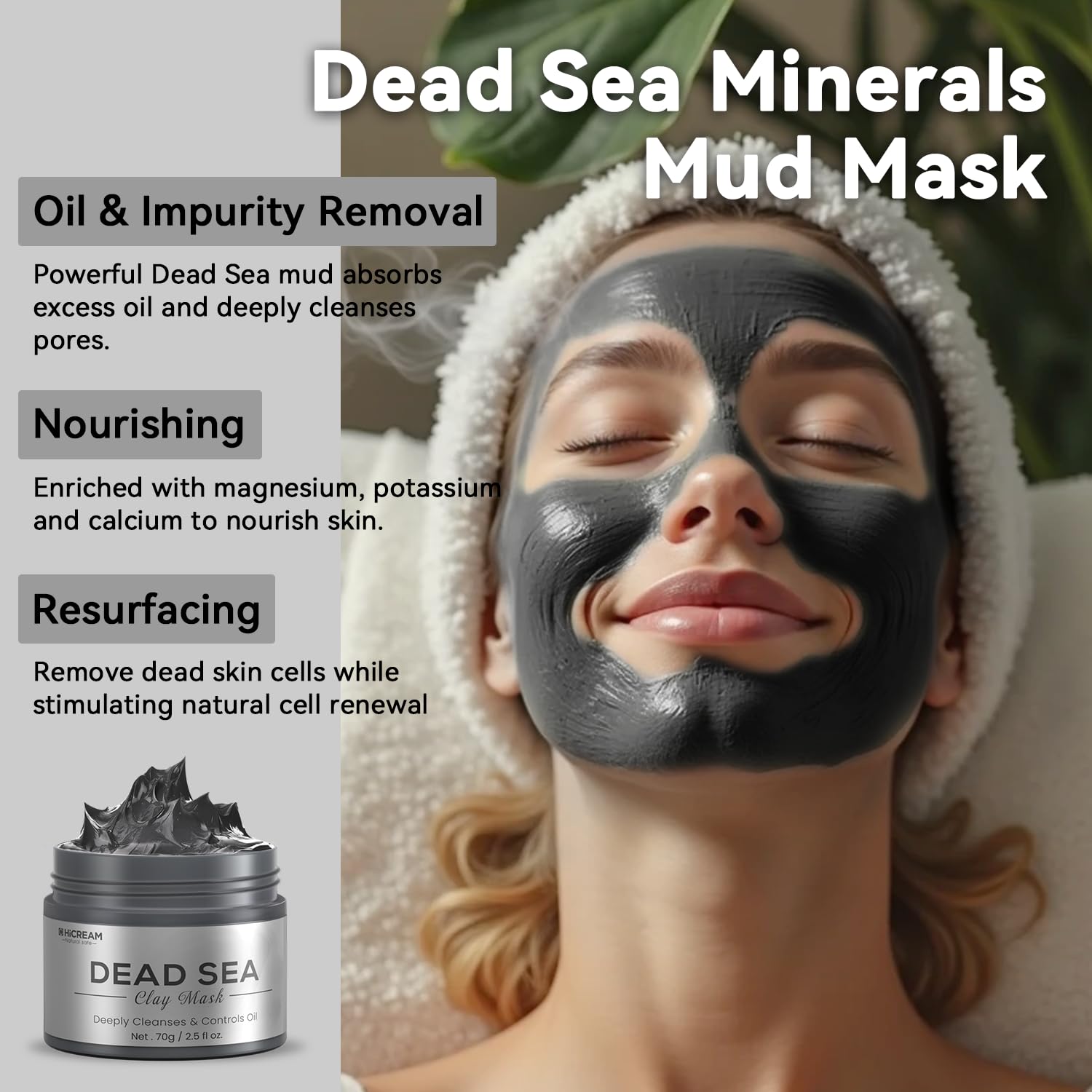 Hicream face mask application demonstrating easy, comfortable wear.