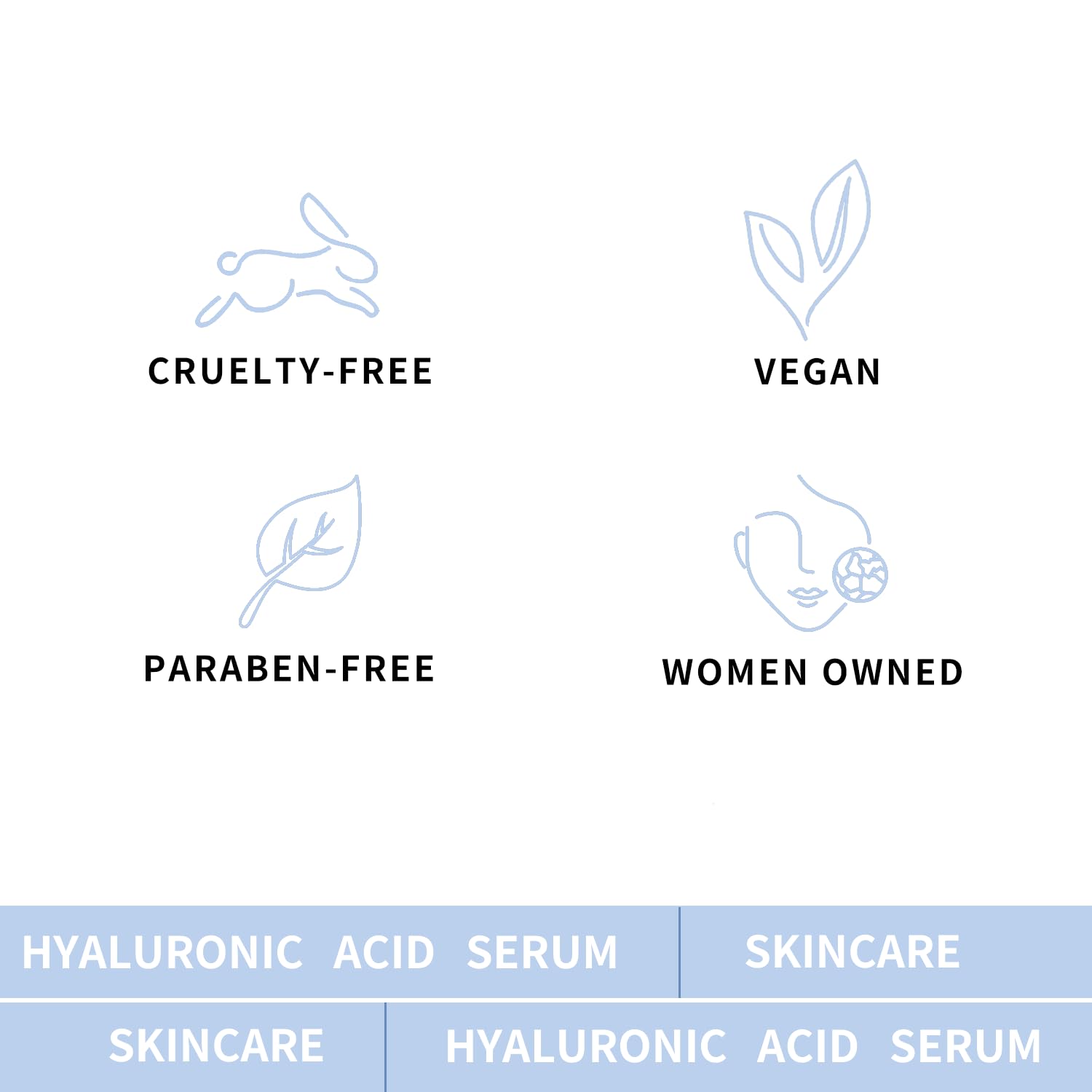 Hicream Hyaluronic Acid Serum vegan and cruelty-free packaging.