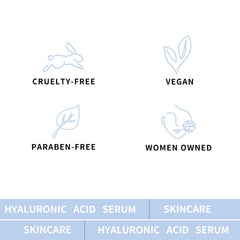 Hicream Hyaluronic Acid Serum vegan and cruelty-free packaging.