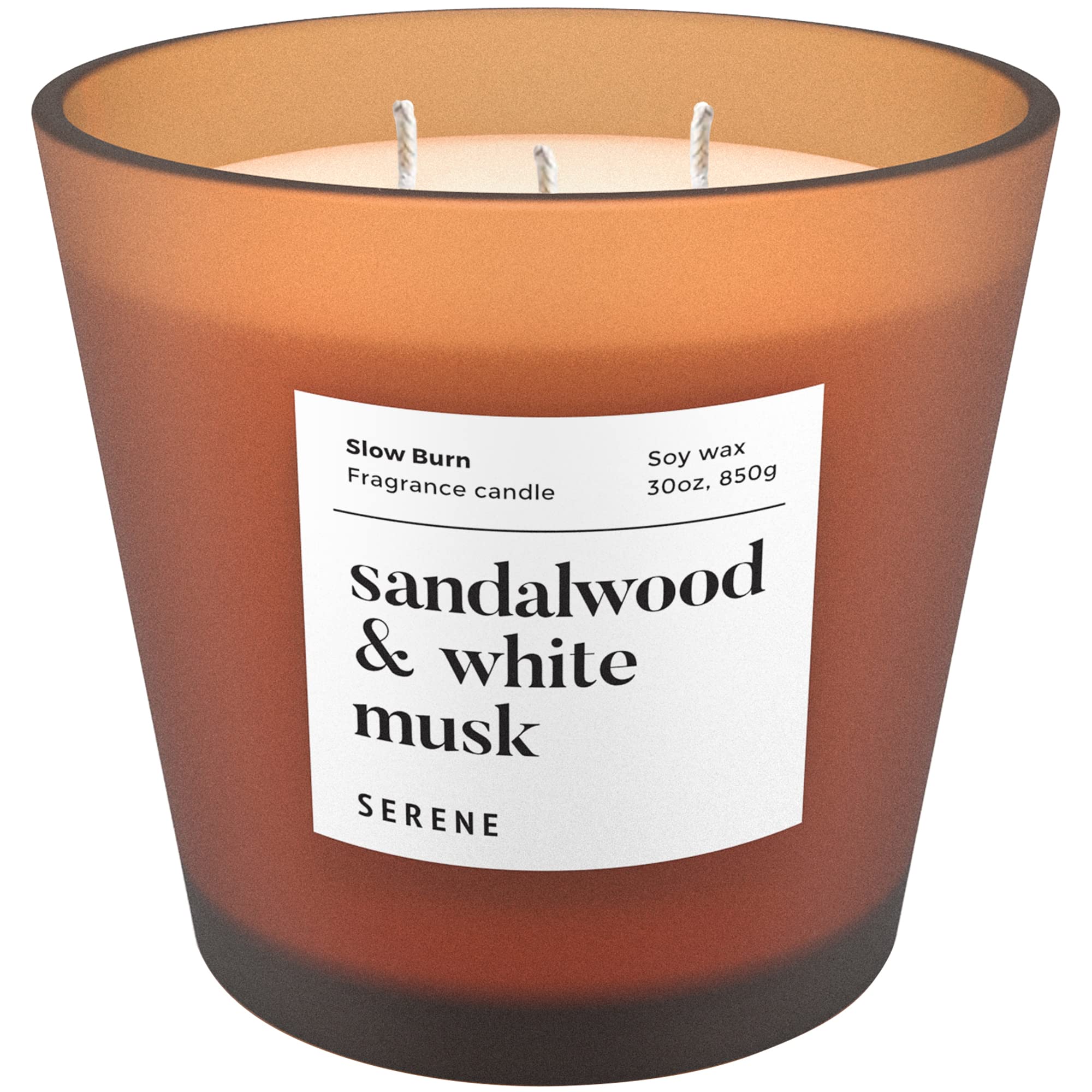 Hidden Label Large 30oz candle in Sandalwood & White Musk with 3 wicks