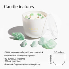 Chakra Collection candle with embedded gems in natural soy wax