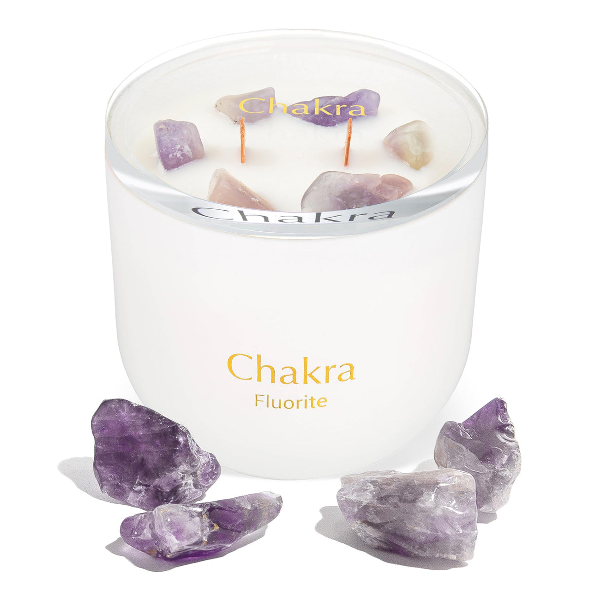 Hidden Label Healing Crystal Candle with Pear Ginger and crystals
