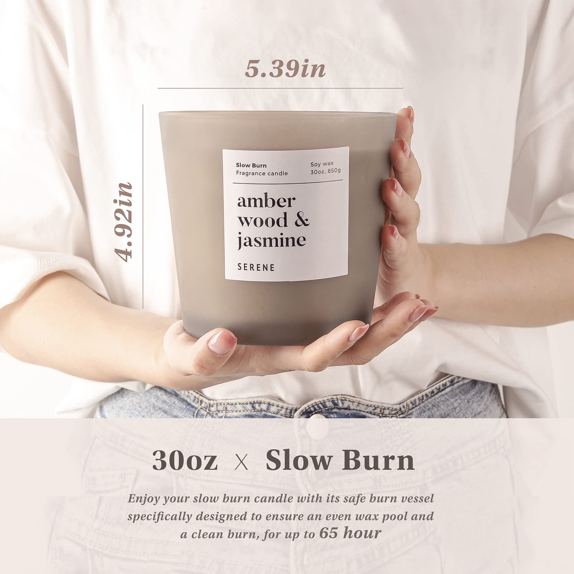 All-natural soy wax and cotton wick used in Hidden Label Serene candle