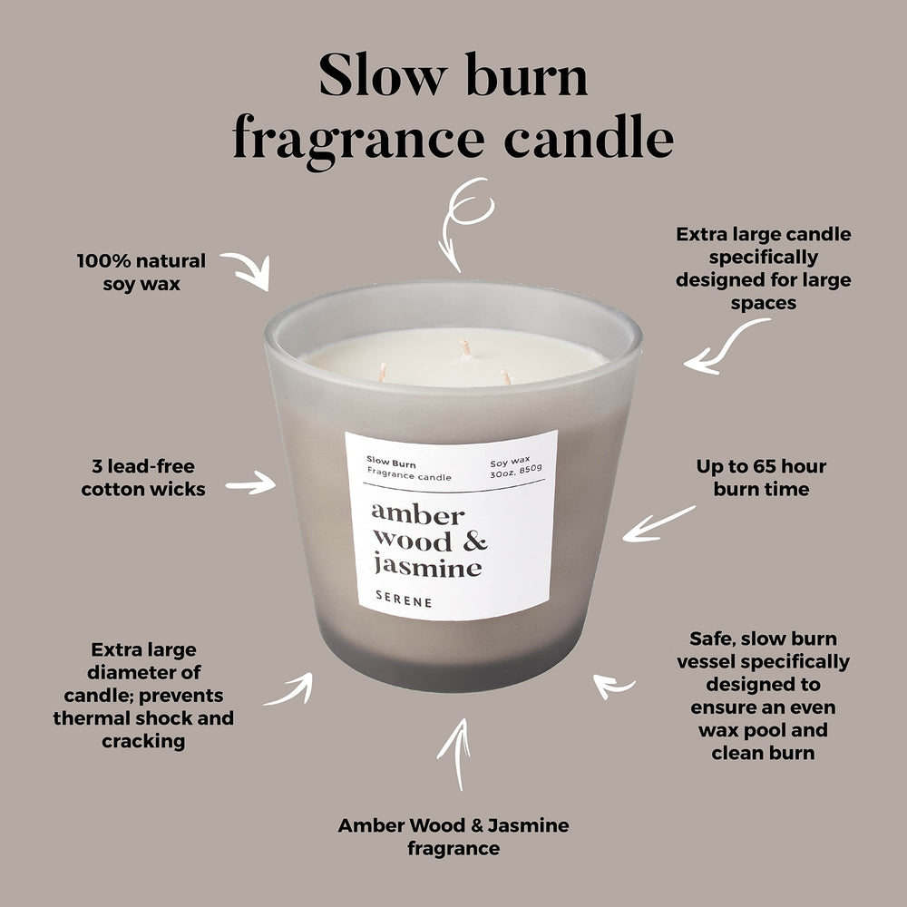 Heat-resistant glass jar for safe burn in Hidden Label Serene Collection candle