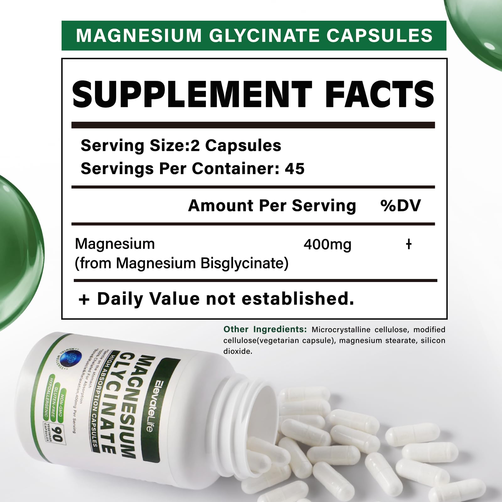 Chelated magnesium glycinate for high absorption