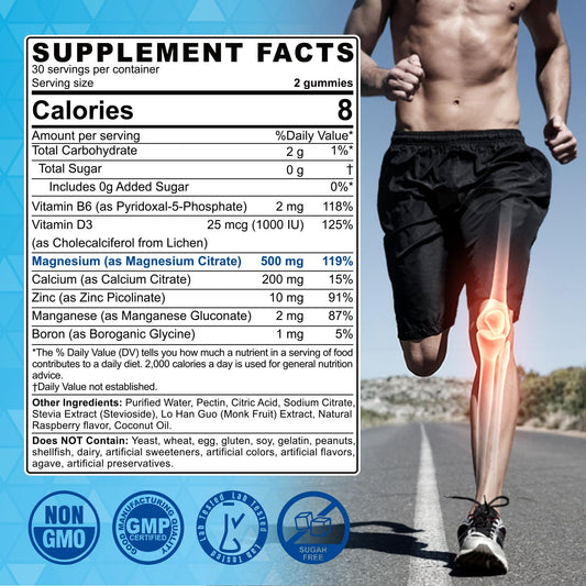 High absorption chelated magnesium citrate gummies with B6