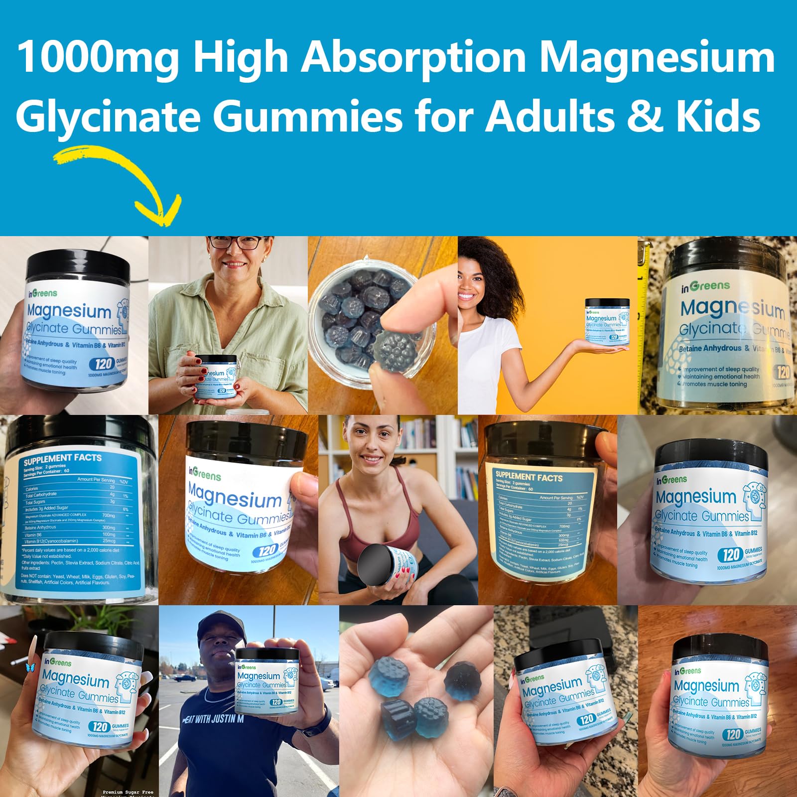 Visual highlighting high absorption magnesium glycinate