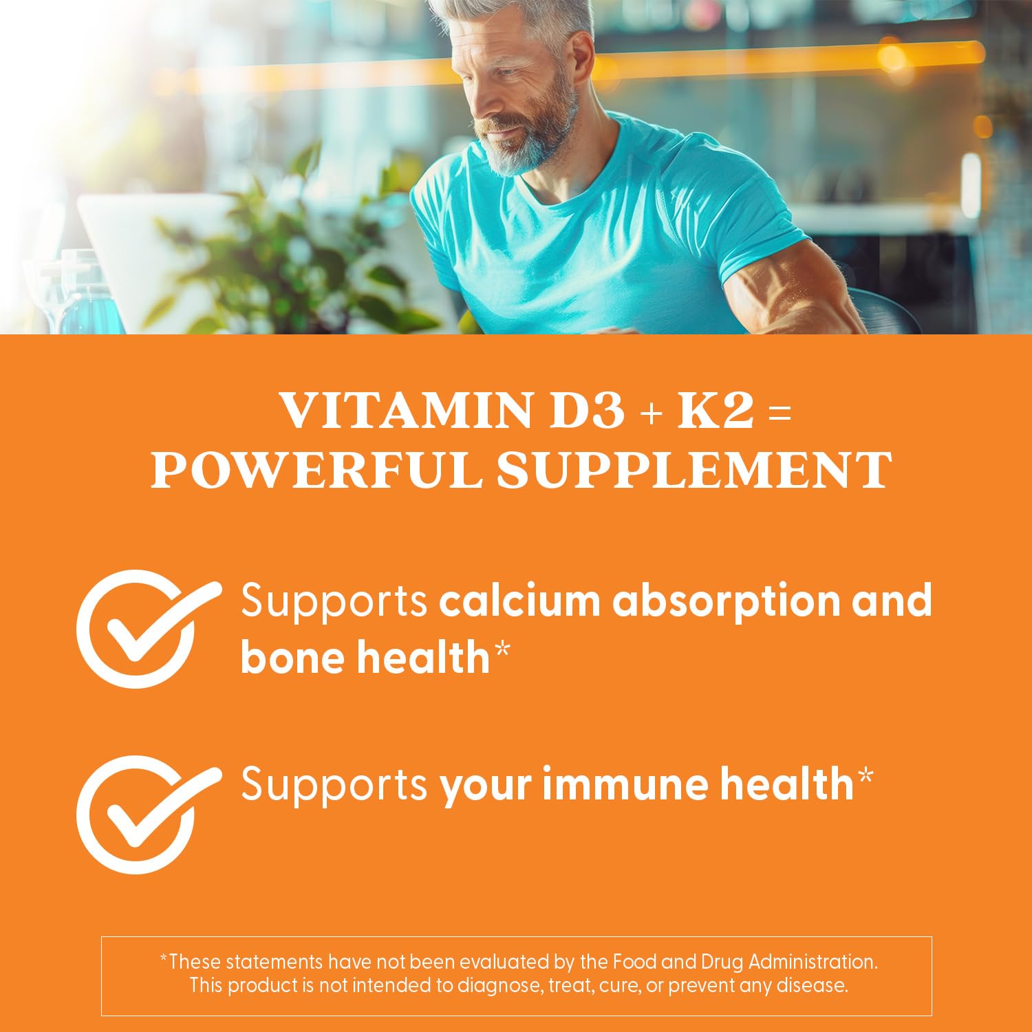 High-dose 5000 IU Vitamin D3 with MK-7 Vitamin K2 capsules