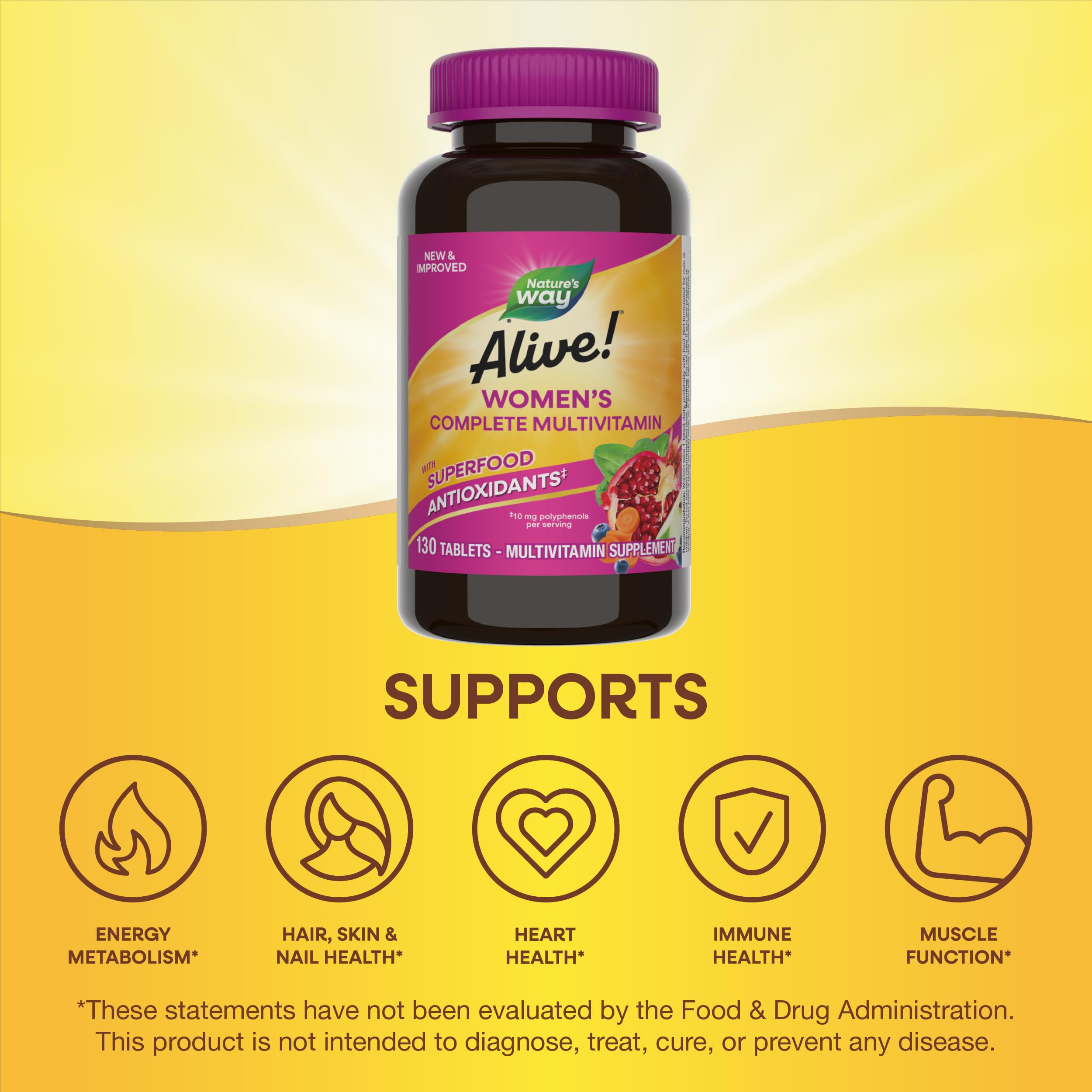 Gluten-free multivitamin bottle with no wheat, dairy, or artificial colors