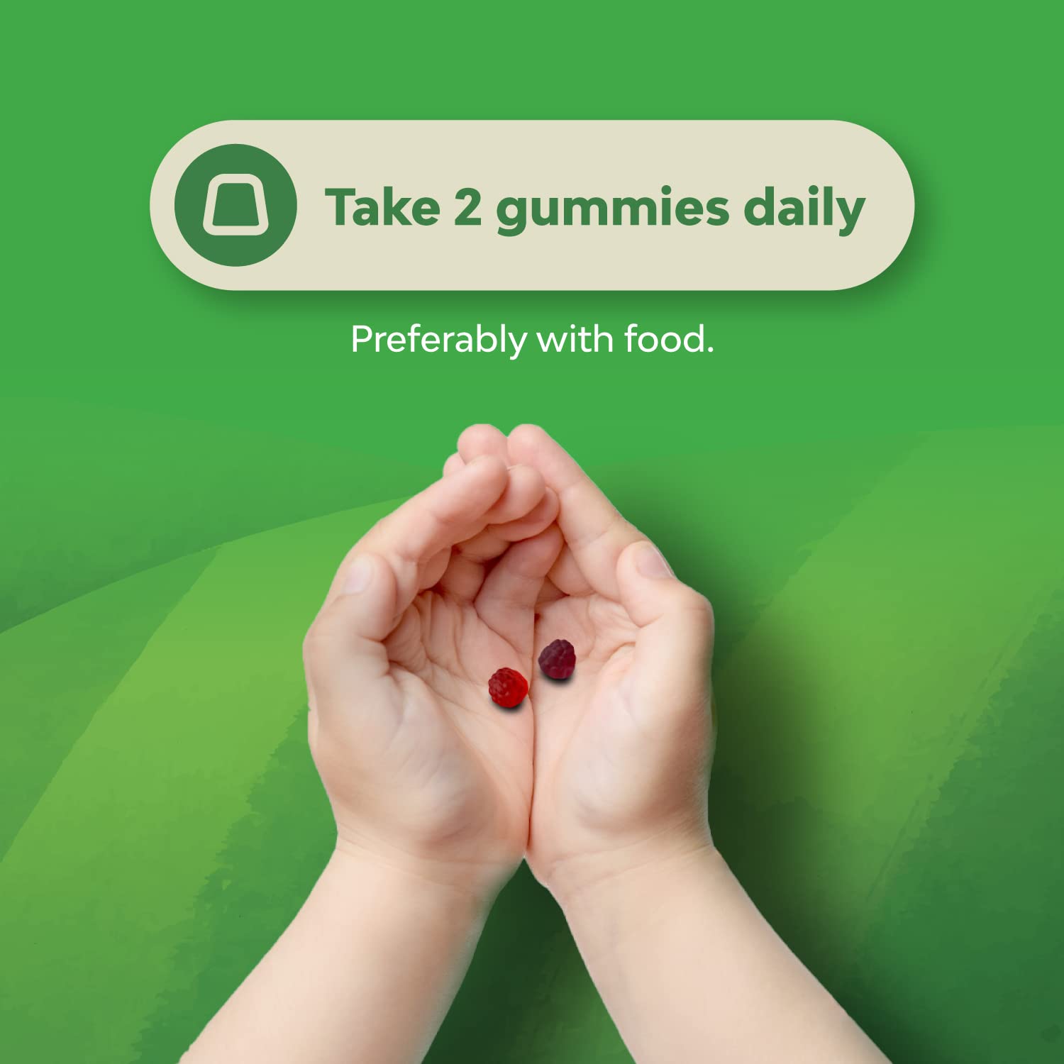 Gummies bottle with resealable cap and label
