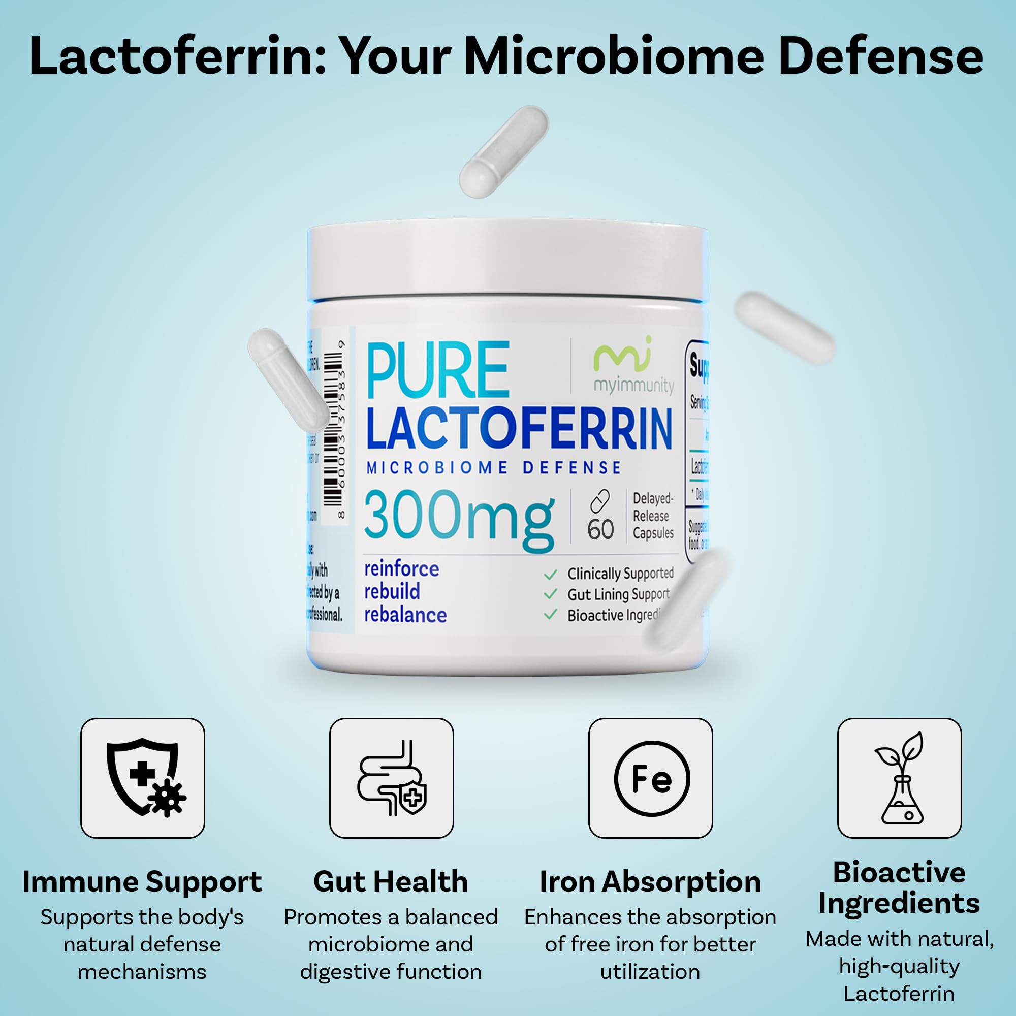 High-purity lactoferrin non-GMO capsules