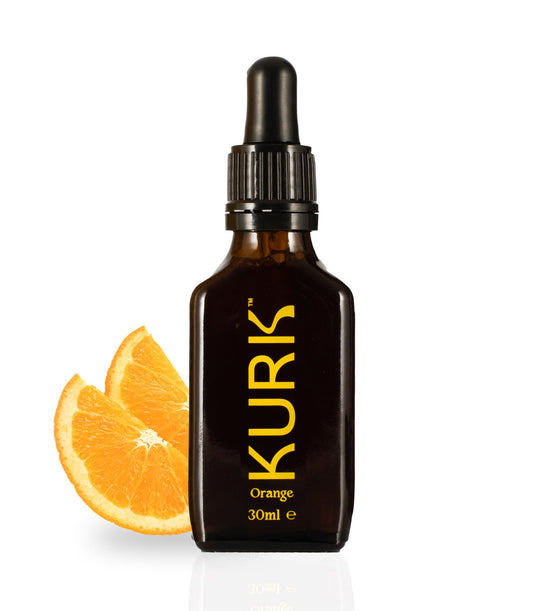 High-strength liquid curcumin oil in orange flavor bottle - 1 fl oz (30 ml)