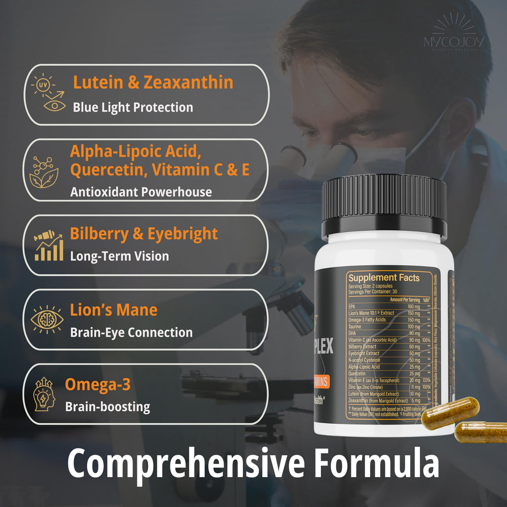 Lion’s Mane, Bilberry Extract, and Eyebright for visual clarity