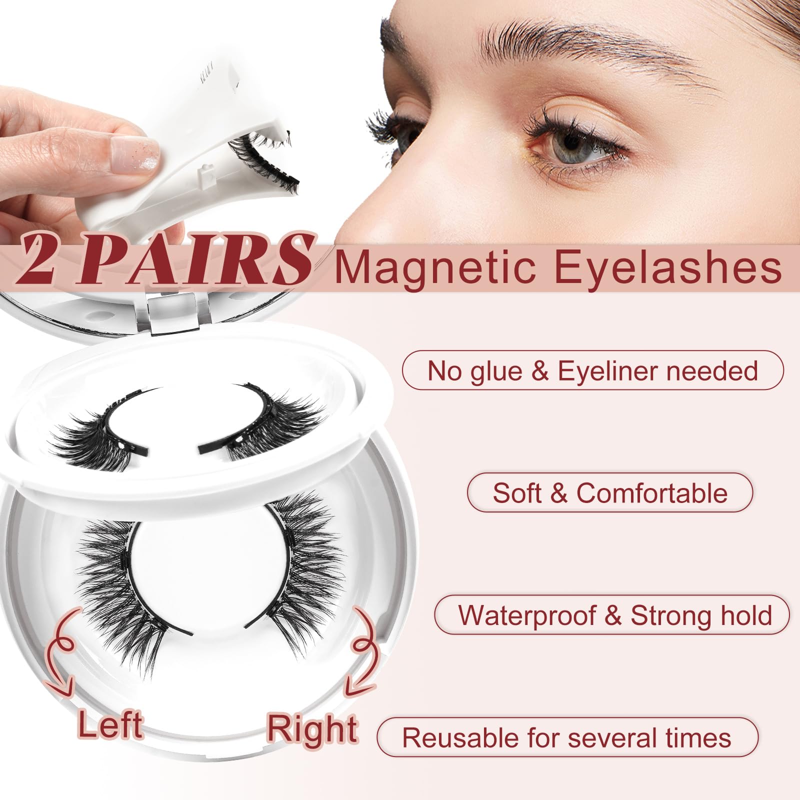 Higu clace easy on and off magnetic lashes for effortless mornings.