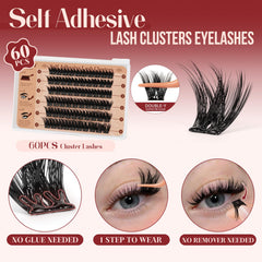 Higu Clace four-length self-adhesive lash clusters for customizable volume.