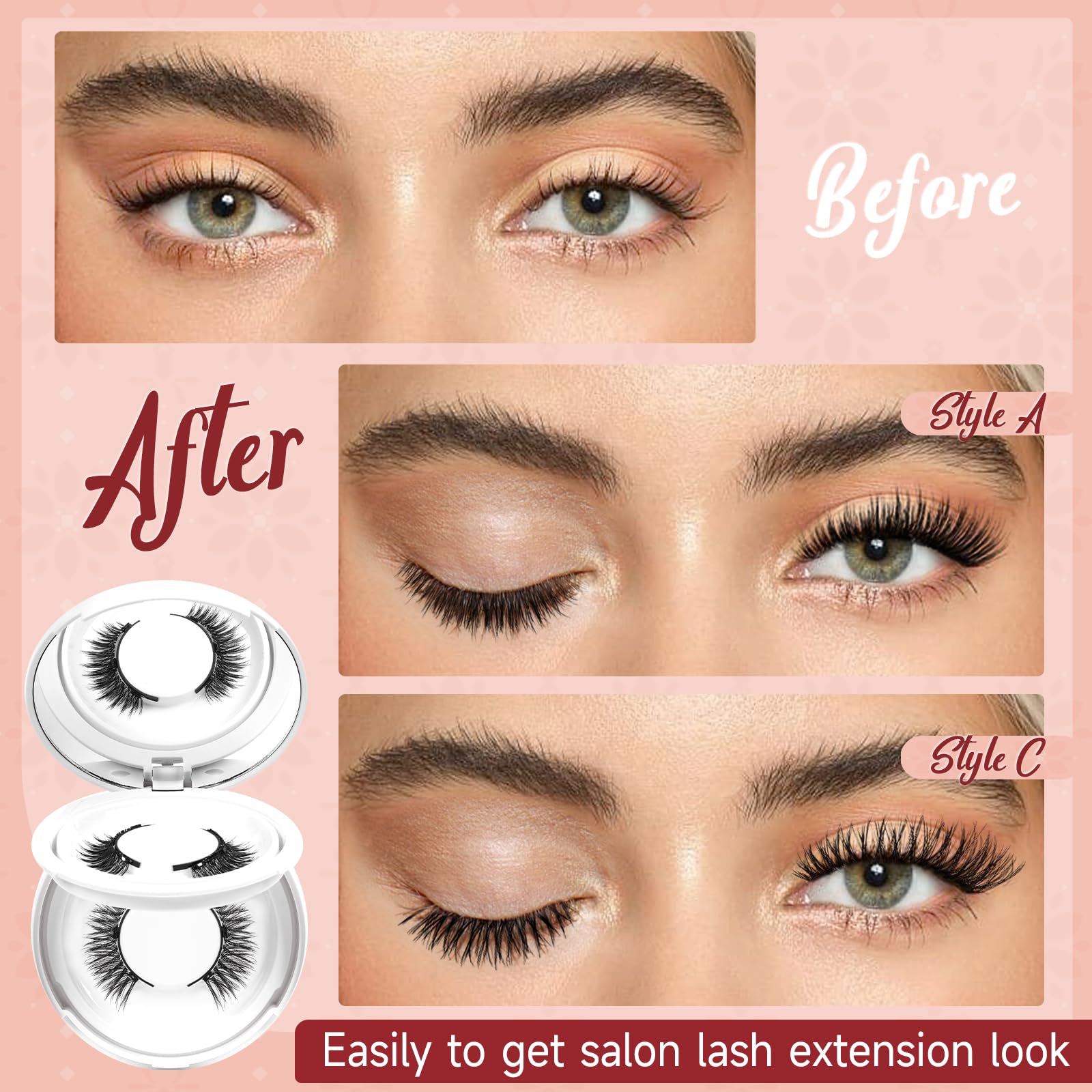 Higu clace magnetic eyelashes with natural wispy look for daily beauty.