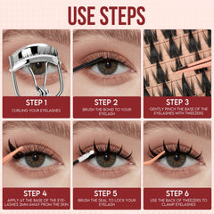 Higu clace manga lash clusters secure fit without heaviness for day-long wear.