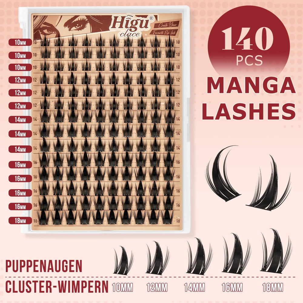 Higu clace manga lash clusters reusable and durable for multiple cosplay sessions.