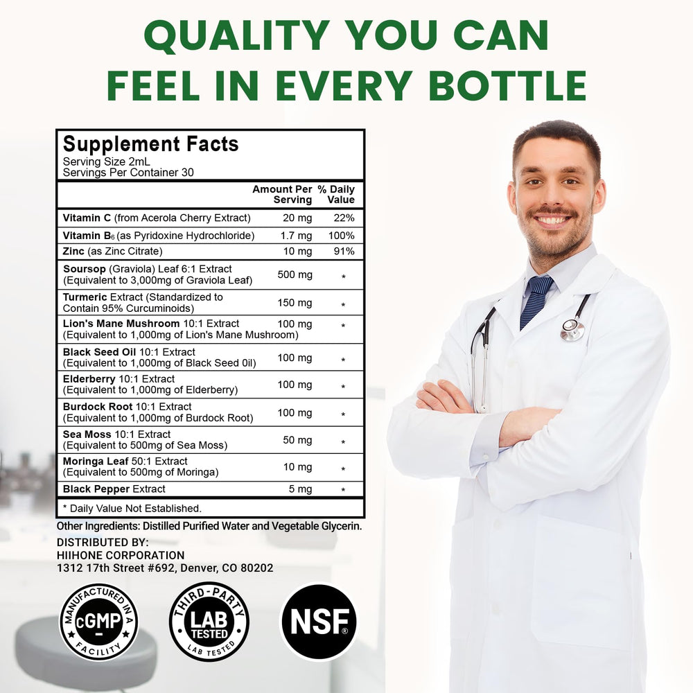 Close-up of Soursop Bitters 12in1 label